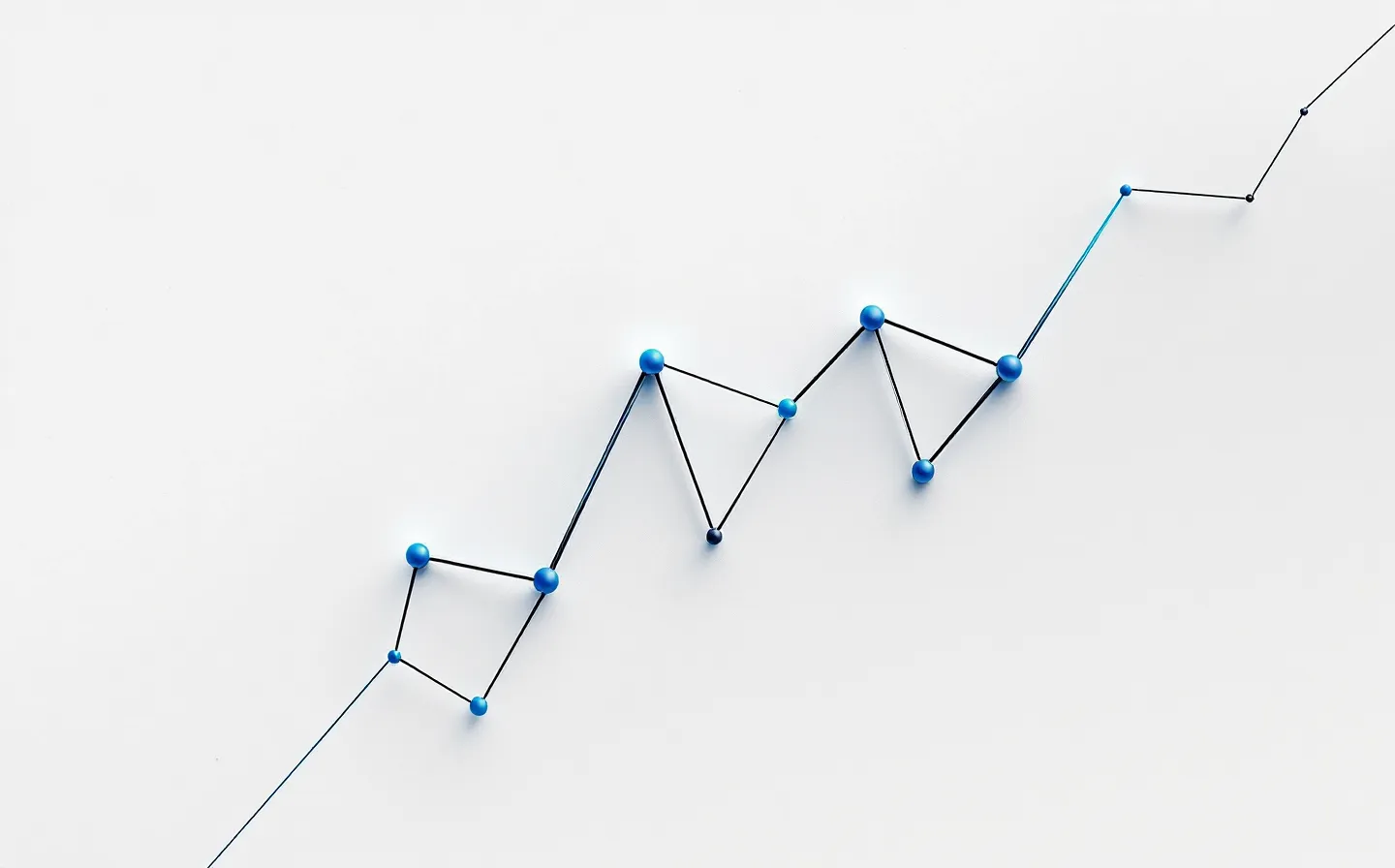 Abstract monochrome line illustration of a five-node peptide chain